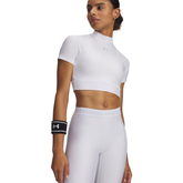 Under Armour HeatGear® Maglia Donna Manica Corta Compressione White/Halo Gray - Baselayer Allenamento
