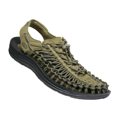 KEEN Uneek Sandali Uomo Dark Olive/Black - Sandalo Outdoor Cordini PET Riciclato