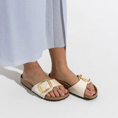 Birkenstock Madrid Big Buckle pearly white