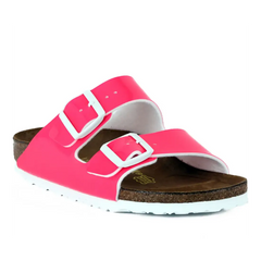 Birkenstock Arizona patent neon pink