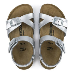 Birkenstock Rio electric metallic silver Bambina