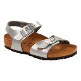 Birkenstock Rio electric metallic silver Bambina