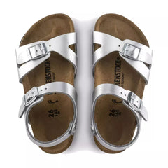Birkenstock Rio electric metallic silver Bambina