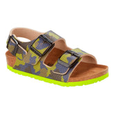 Birkenstock Milano desert soil camo lime Bambino