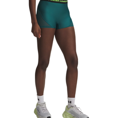 Under Armour HeatGear® Mesh Shorty Donna Ultimate Black/White — Shorts Compressione Traspiranti