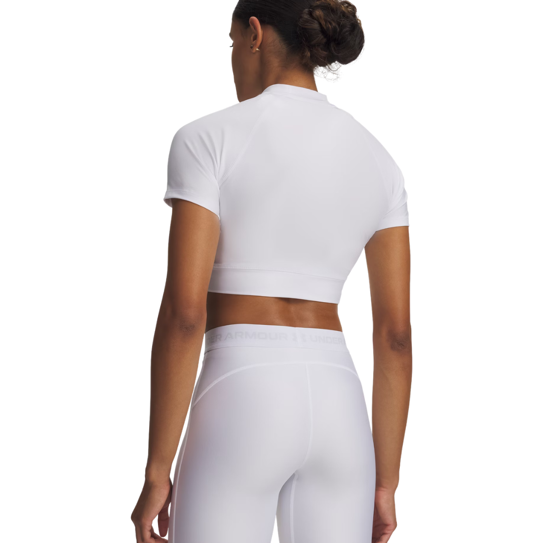Under Armour HeatGear® Maglia Donna Manica Corta Compressione White/Halo Gray - Baselayer Allenamento