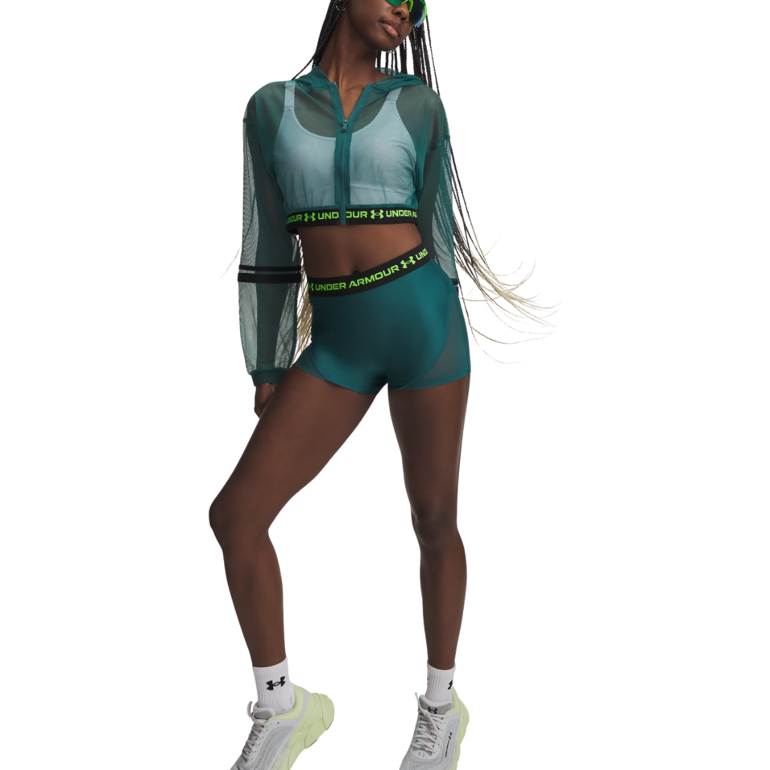 Under Armour HeatGear® Mesh Shorty Donna Ultimate Black/White — Shorts Compressione Traspiranti
