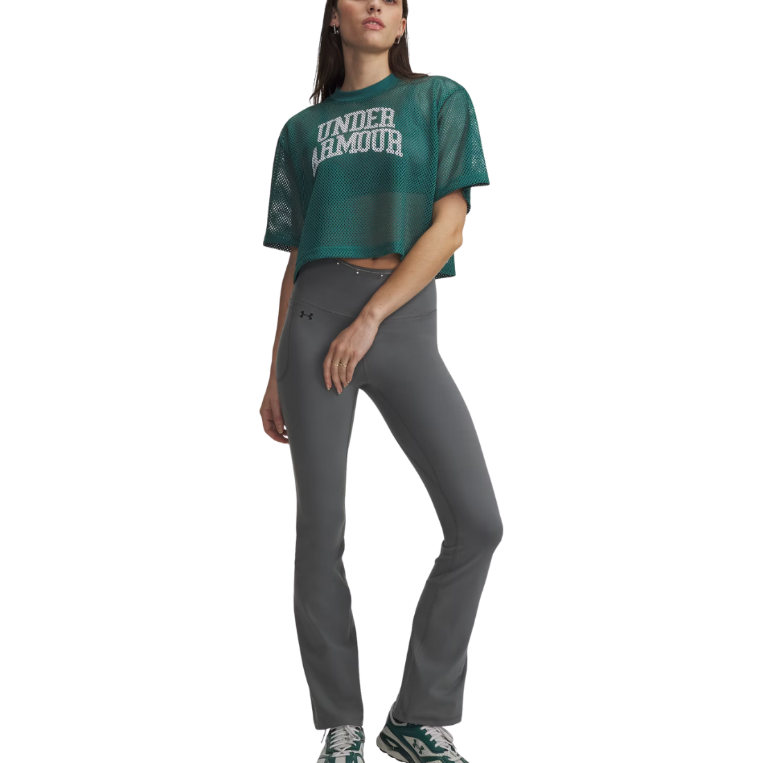 Under Armour UA Motion Flare Pantaloni Donna Black/White - Pantaloni Sportivi Flare Vita Alta