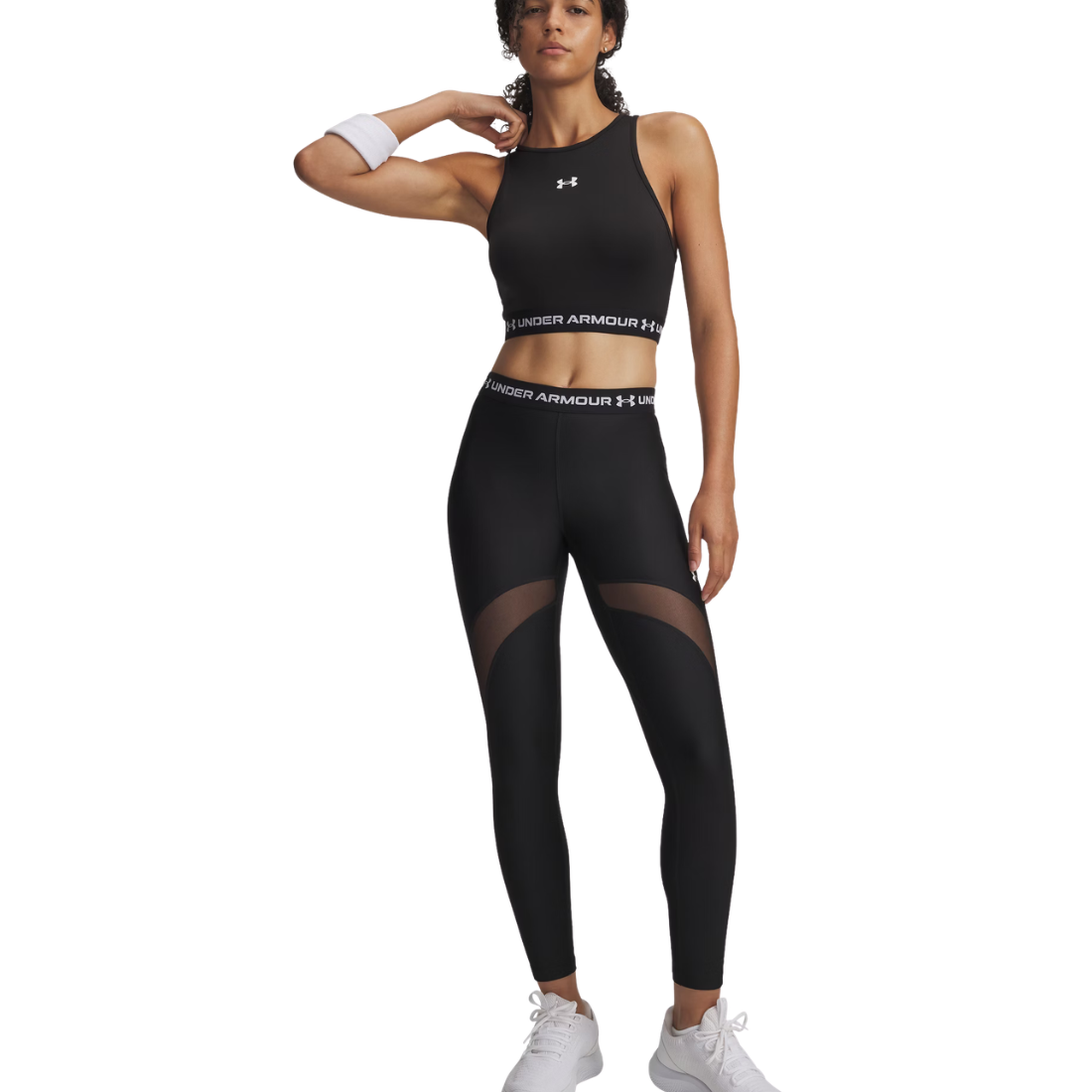 Under Armour HeatGear® Mesh Leggings Compressione Donna Ultimate Black/White – Allenamento Traspiranti Anti-Sudore