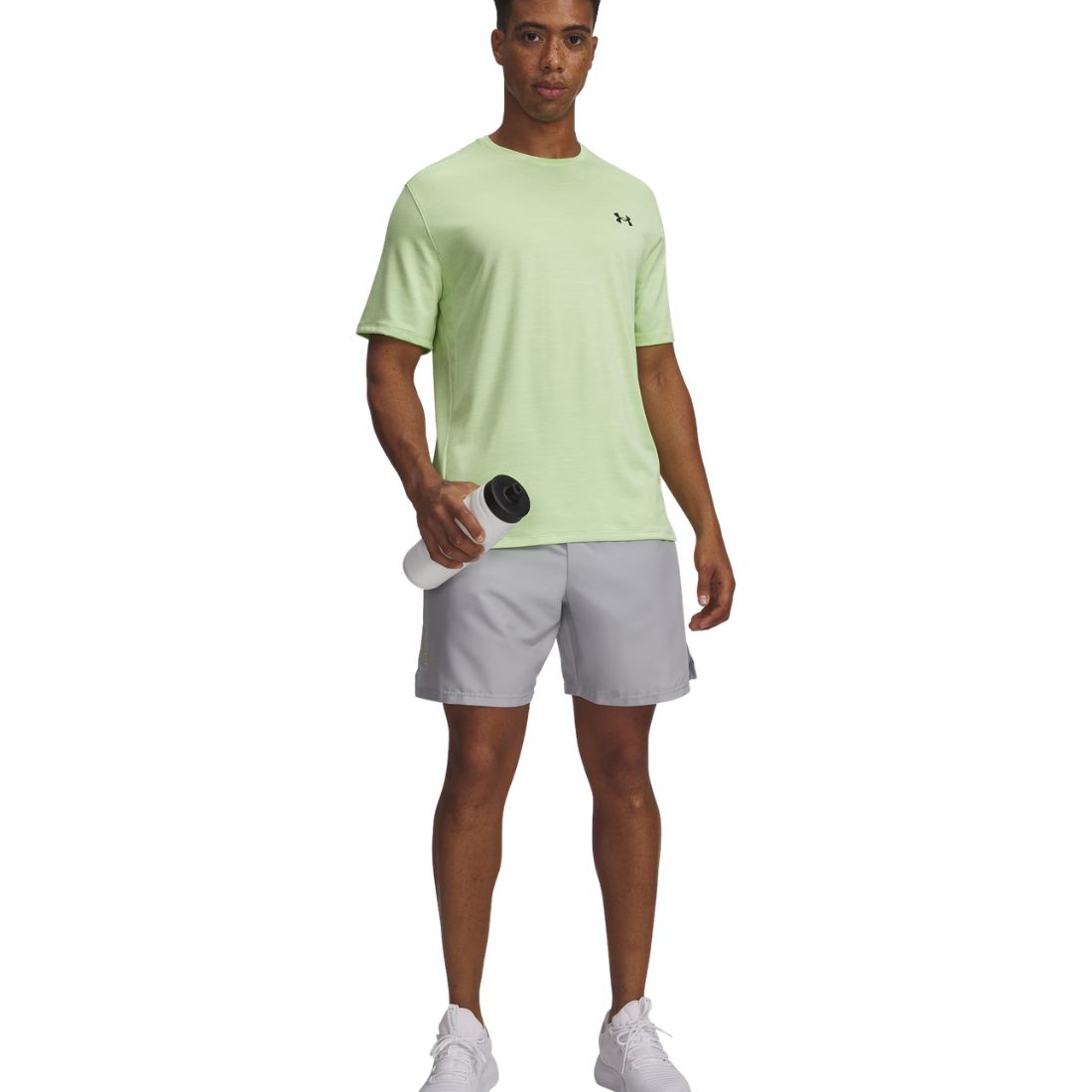 Under Armour UA Tech Woven Wordmark Shorts 21 cm Uomo Rack Green/Black - Pantaloncini Allenamento