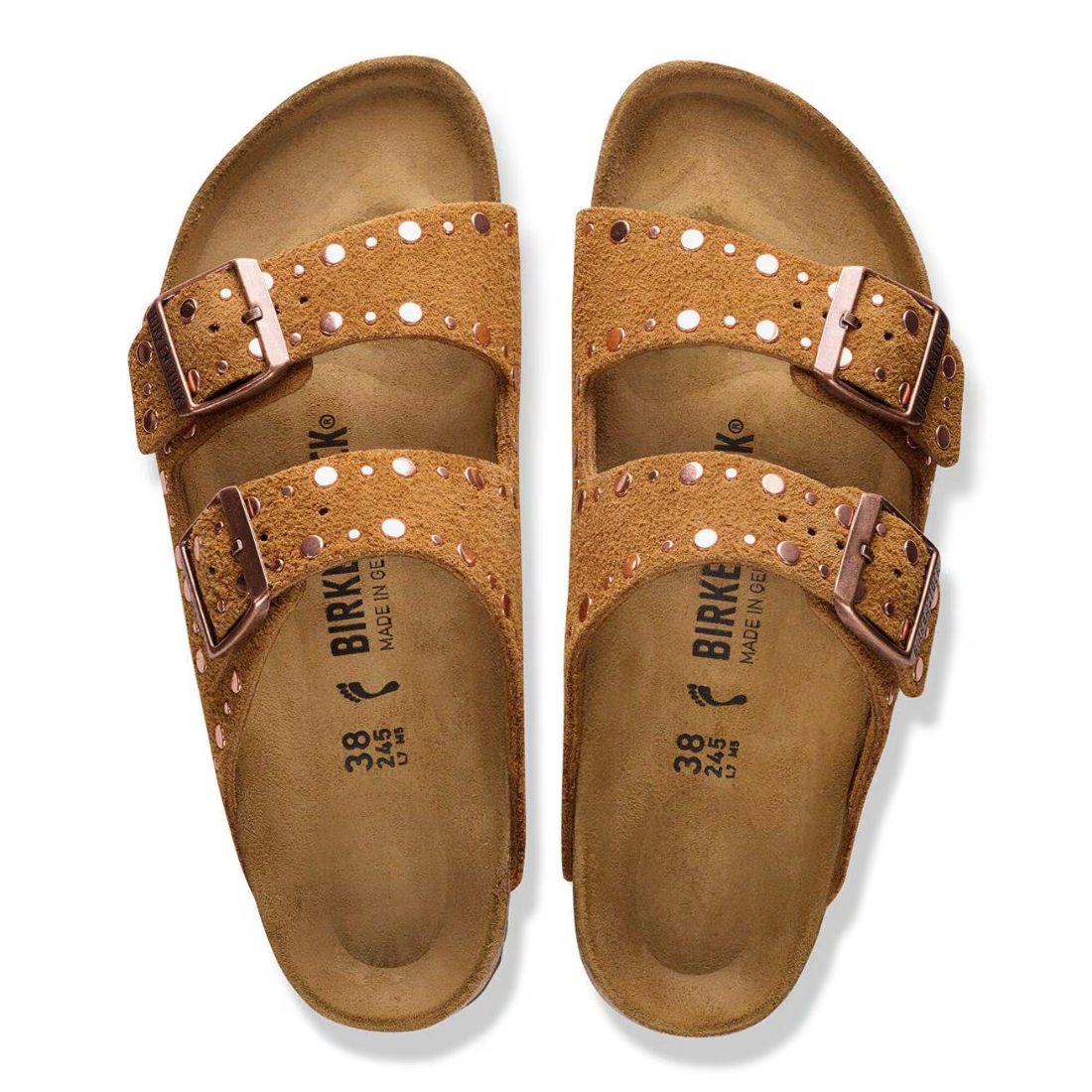 Birkenstock Arizona Rivet Suede Leather – Taupe