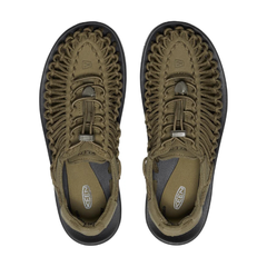 KEEN Uneek Sandali Uomo Dark Olive/Black - Sandalo Outdoor Cordini PET Riciclato