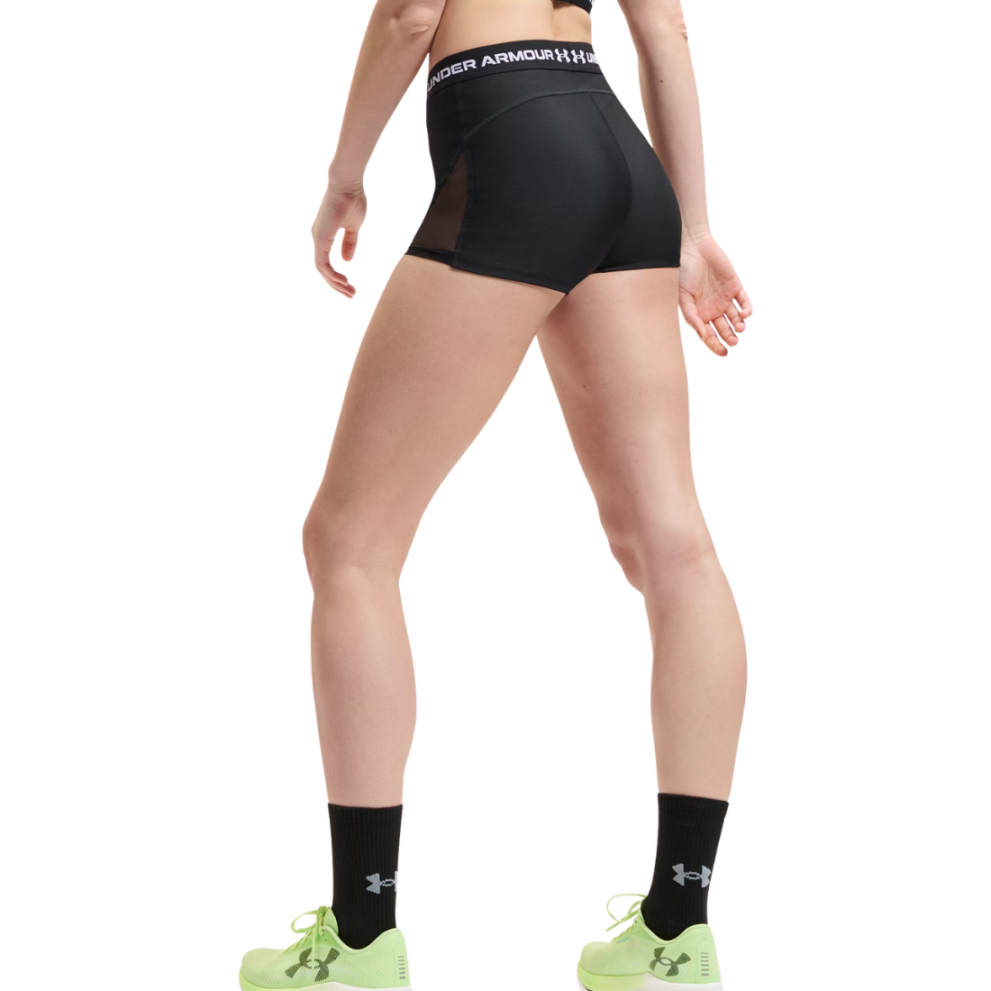 Under Armour HeatGear® Mesh Shorty Donna Ultimate Black/White — Shorts Compressione Traspiranti