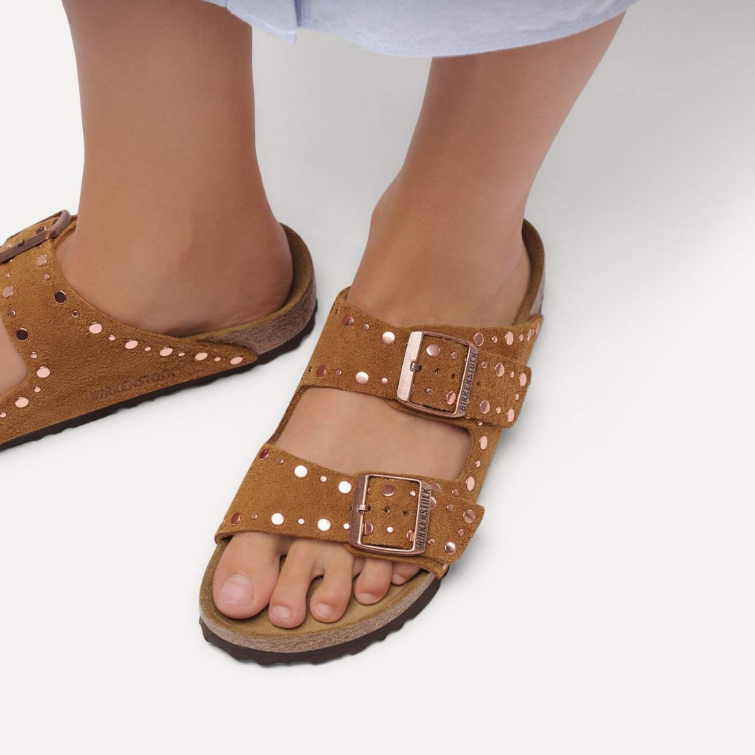 Birkenstock Arizona Rivet Suede Leather – Taupe