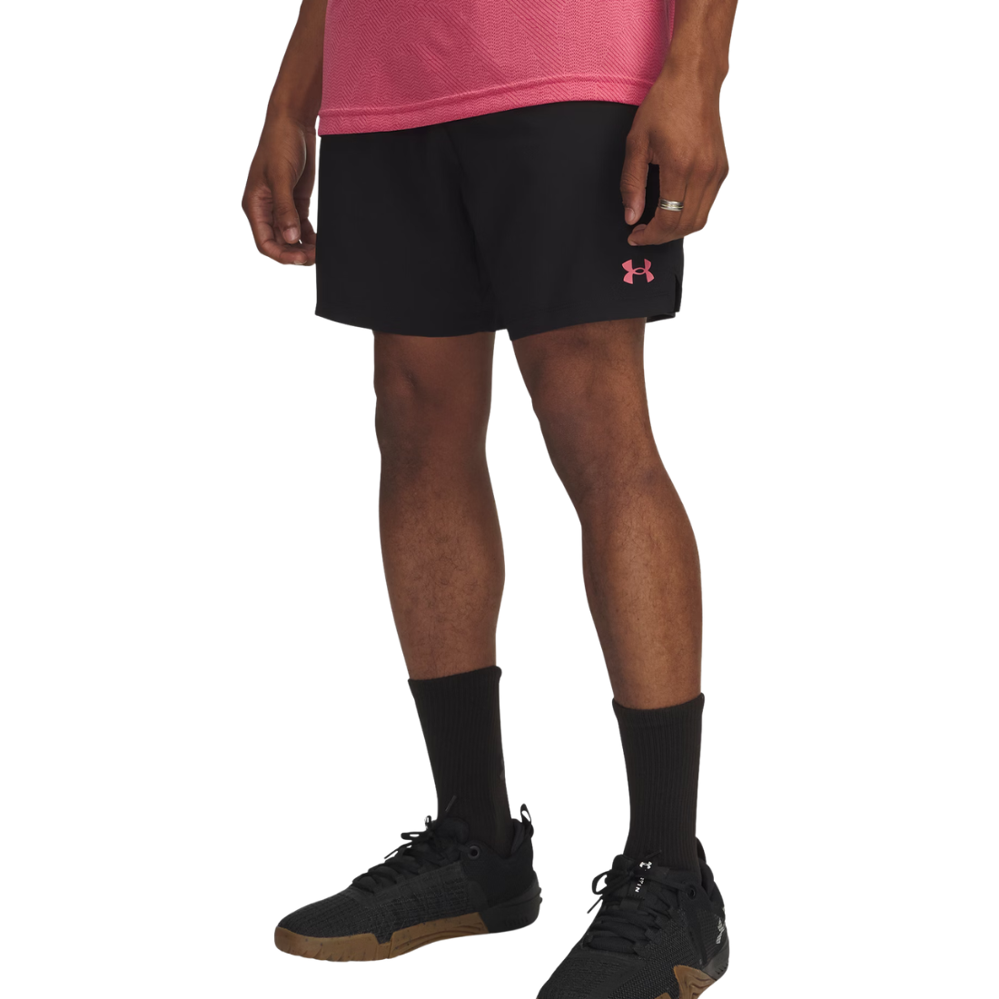Under Armour UA Vanish Woven DC Shorts Uomo Ultimate Black/Bittersweet Pink — Pantaloncini Allenamento Asciugatura Rapida