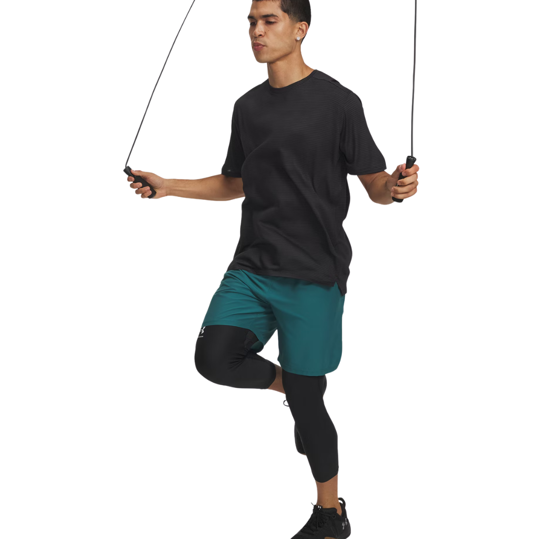 Under Armour UA Tech Woven Wordmark Shorts 21 cm Uomo Rack Green/Black - Pantaloncini Allenamento