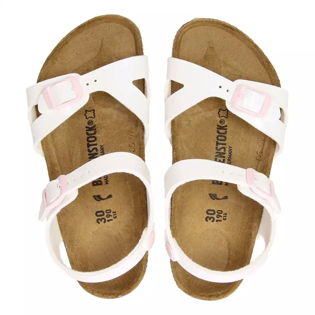 Birkenstock Rio patent white Bambina