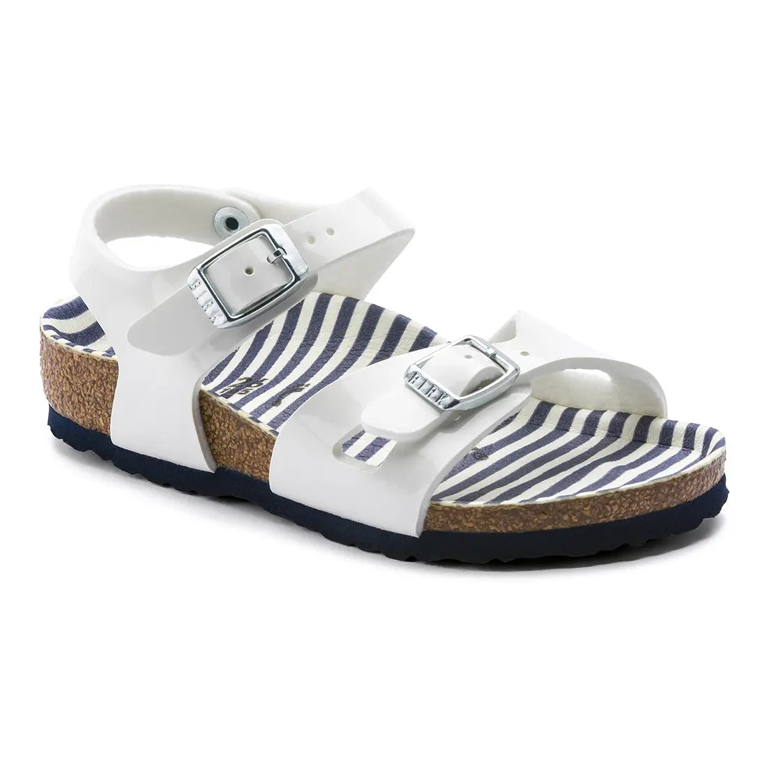 Birkenstock Rio nautical stripes white Bambina