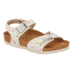 Birkenstock Rio watercolor flower white Bambina