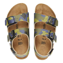 Birkenstock Milano desert soil camo lime Bambino