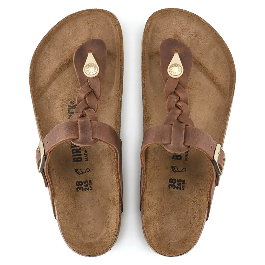 Birkenstock Gizeh braided cognac